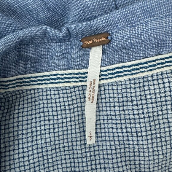 Free People That's A Wrap Button Up Shirt Rayon Polyester Hi-lo Style Blue S - Picture 12 of 13